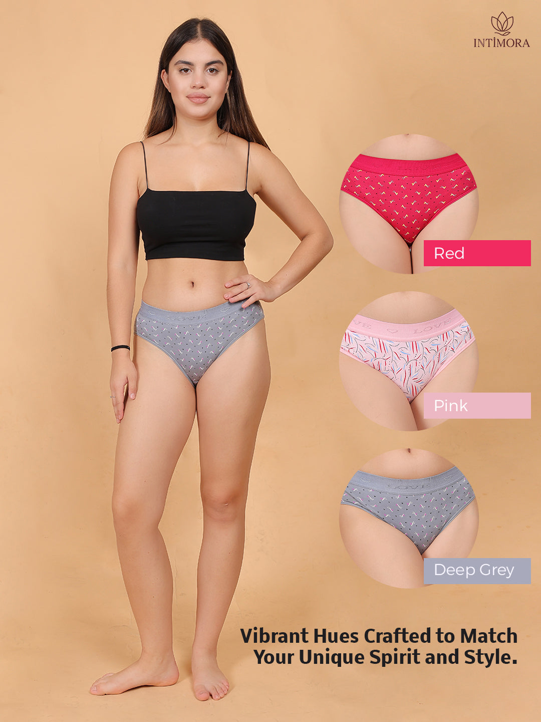 INTIMORA Yonika 30-Day Comfort Pack – 30 Panties (Lycra, Cotton & Interlock | Assorted Prints, Colors & Fabrics)