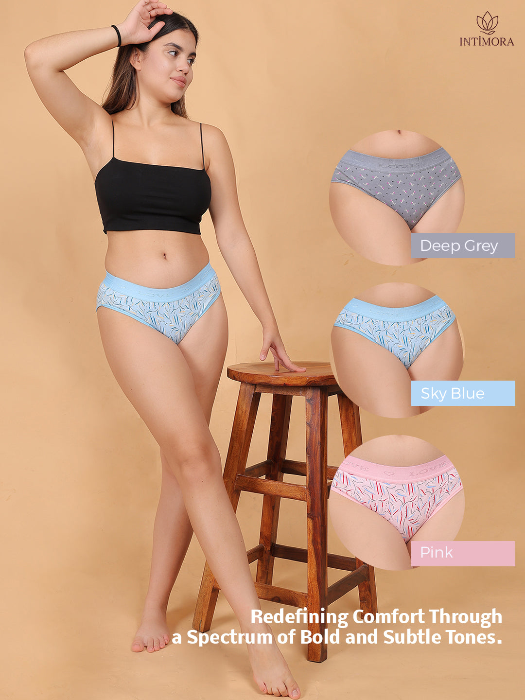 INTIMORA Yonika 7 Days Premium Panty Collection – Seamless, Cotton, Lycra & Interlock Comfort Pack