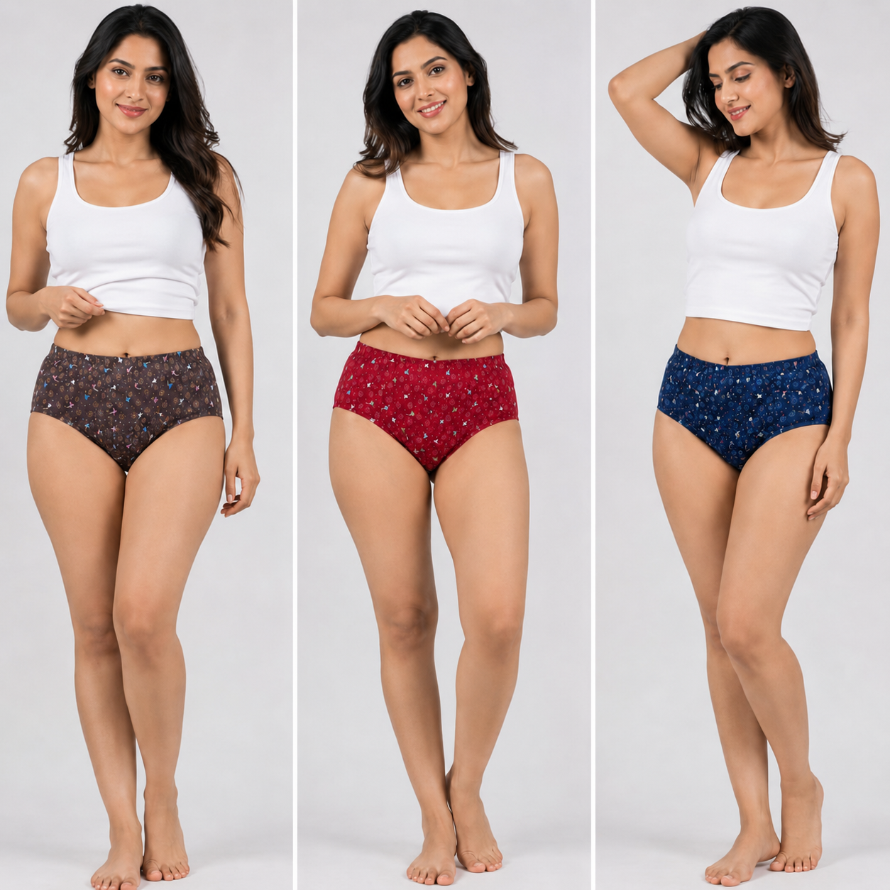 INTIMORA Yonika Signature Premium Cotton Printed Panties Pack of 5 (Assorted Colors & Prints)