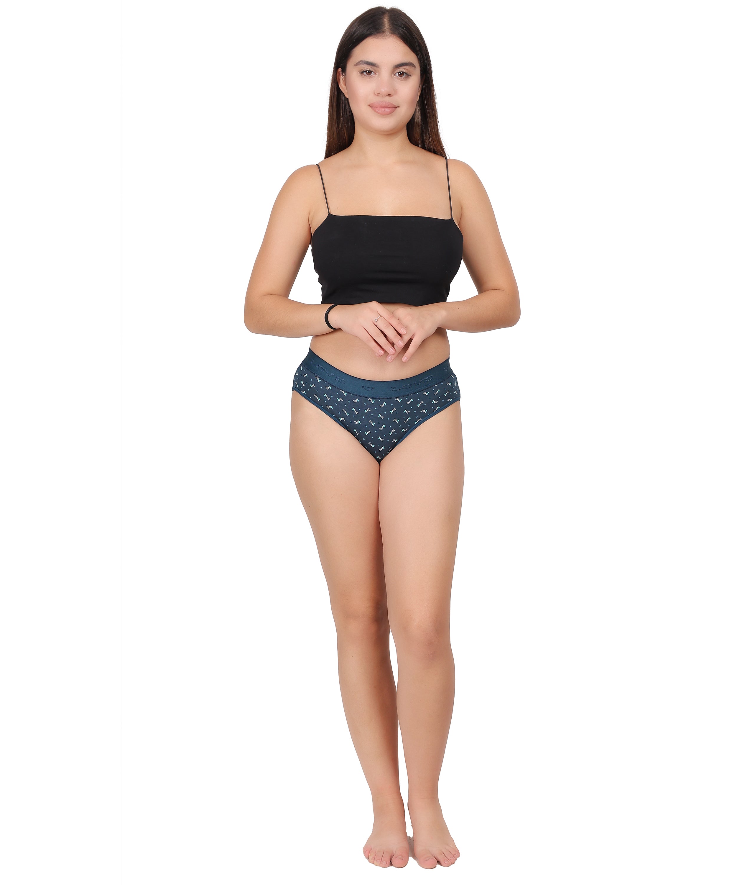 Yonika Love Printed Panties | Pack of 3 | Deep Grey, Pink & Deep Blue