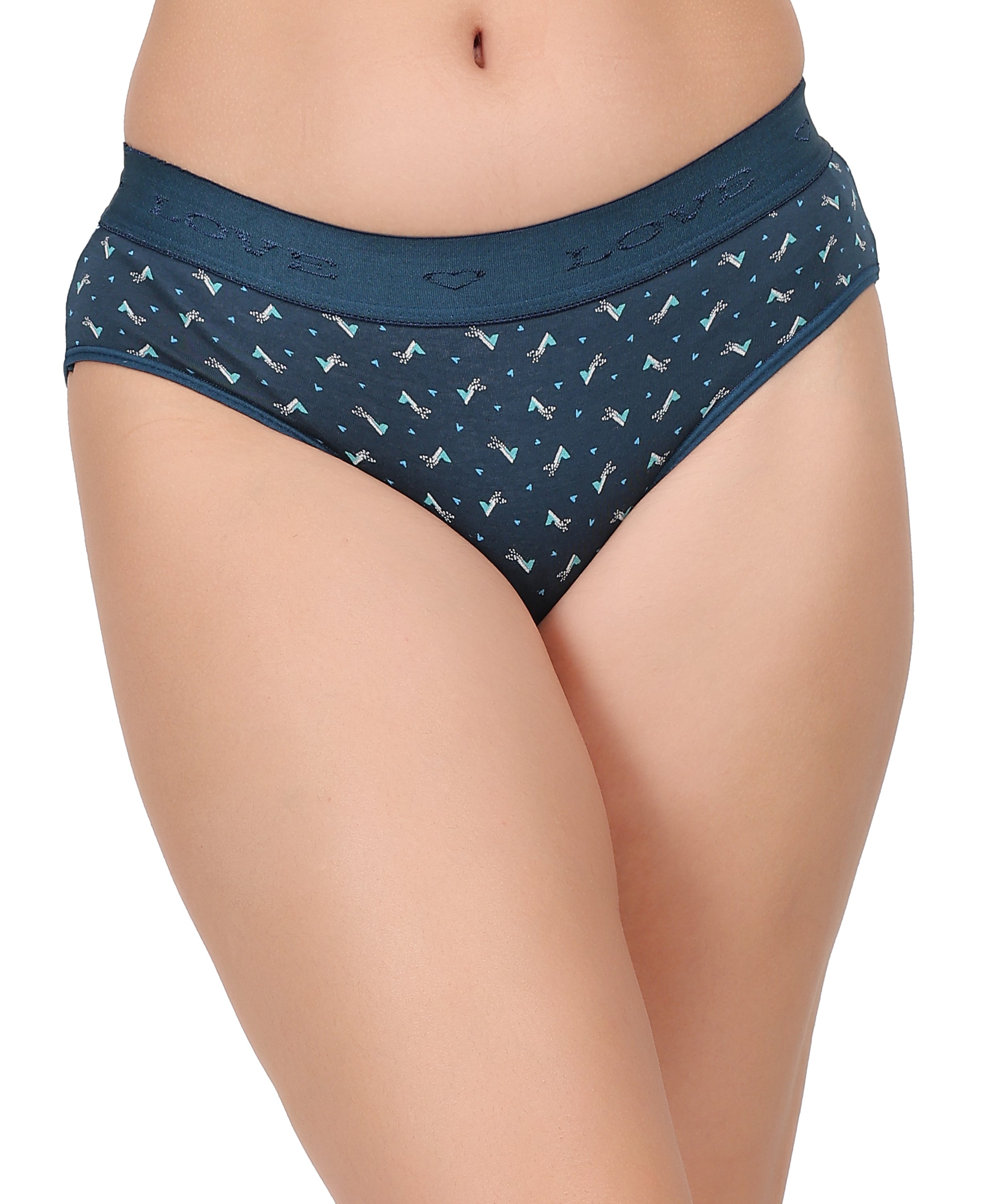 INTIMORA Yonika Komal & Love Printed Mix Pack of 3 – Cotton & Lycra Mid Rise Panties (Assorted Prints & Colors)