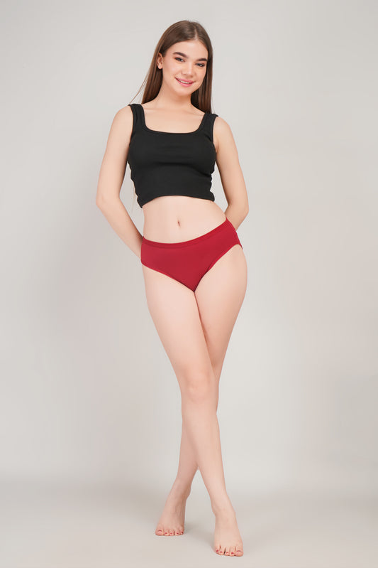 Yonika Komal Solid Panty – Dark Red - Everyday Comfort in Style