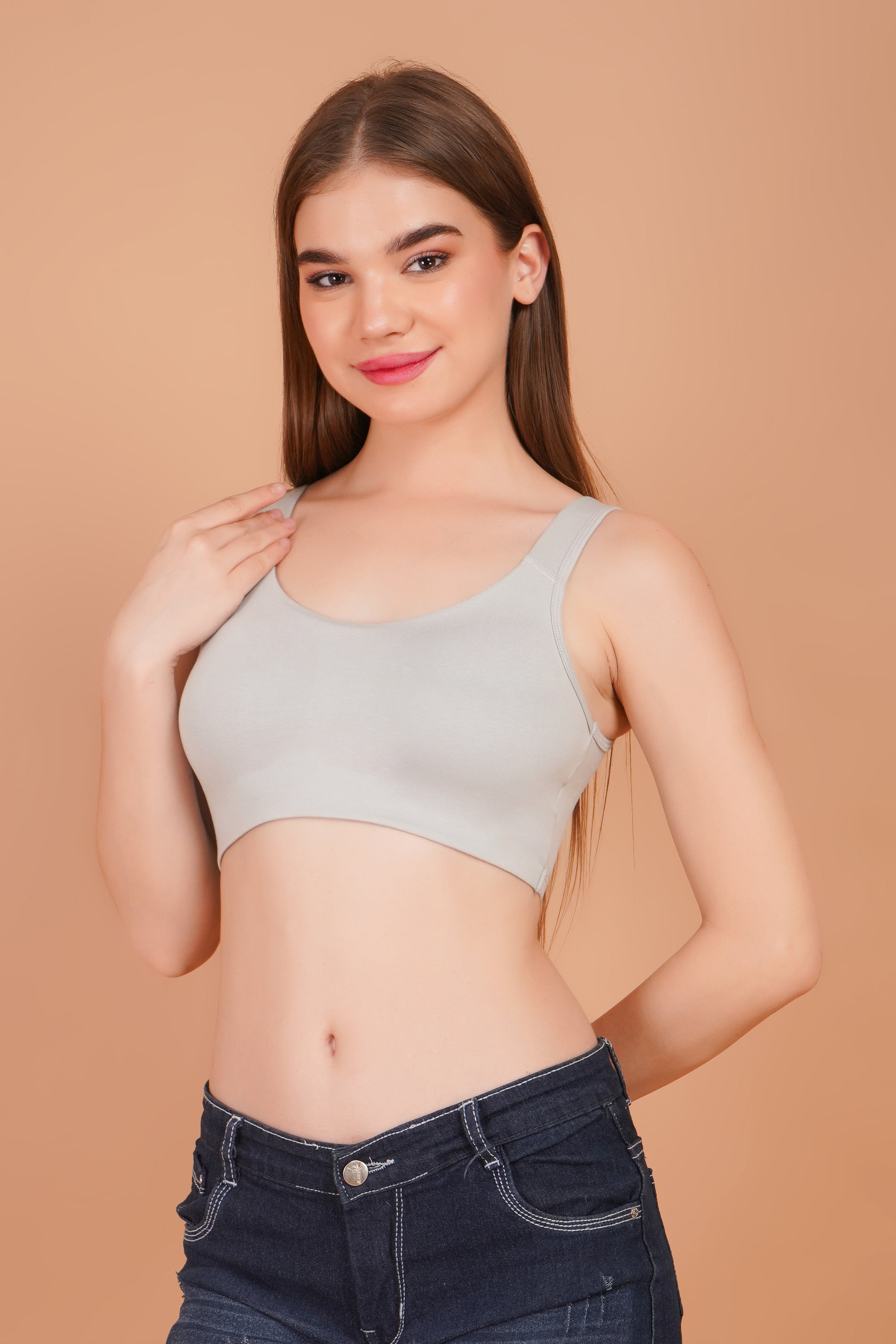 Sports Bra Pack of 3 | Beige, Navy Blue & Grey