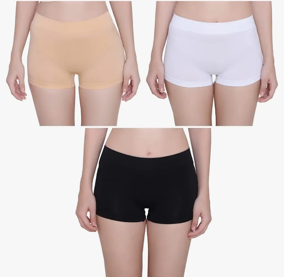 INTIMORA Premium Comfort Boy Shorts Pack of 3 – Soft Stretch Full Coverage Boyshort Panties for Women