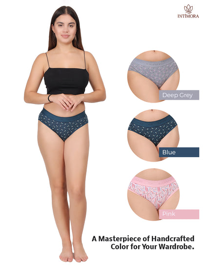 INTIMORA Yonika Love Broad Waistband Panty – Pack of 3 (Assorted Colours)