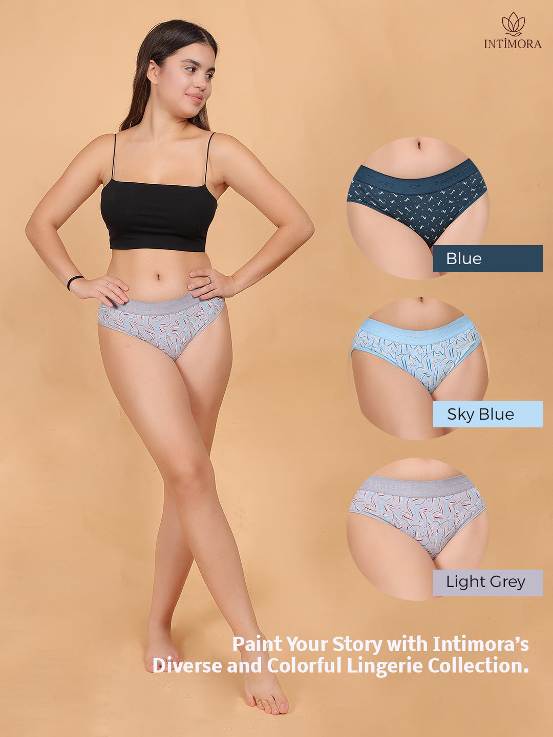 INTIMORA Yonika Love Broad Waistband Panty – Pack of 3 (Assorted Colours)