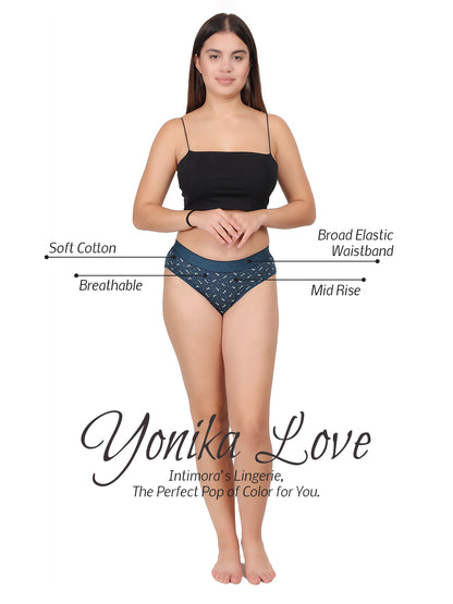 INTIMORA Yonika Mix Printed Panties Pack of 3 – Love &amp; Komal Mid Rise | Multi color combo