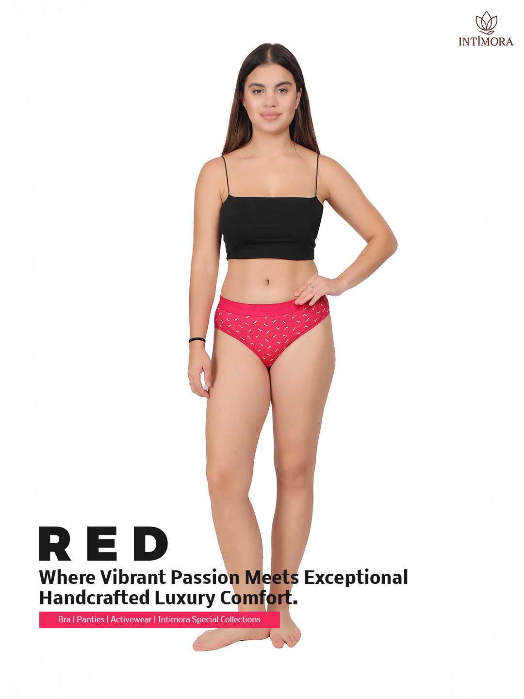 Yonika Love Printed Panties | Pack of 3 | Pink, Red &amp; Light Grey