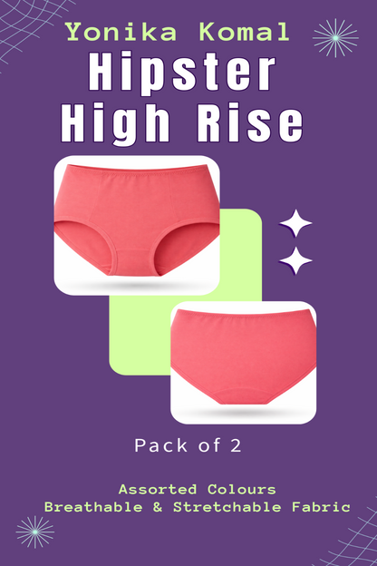 INTIMORA Yonika Komal – High-Rise Hipster Pack of 2 (Assorted Colours)