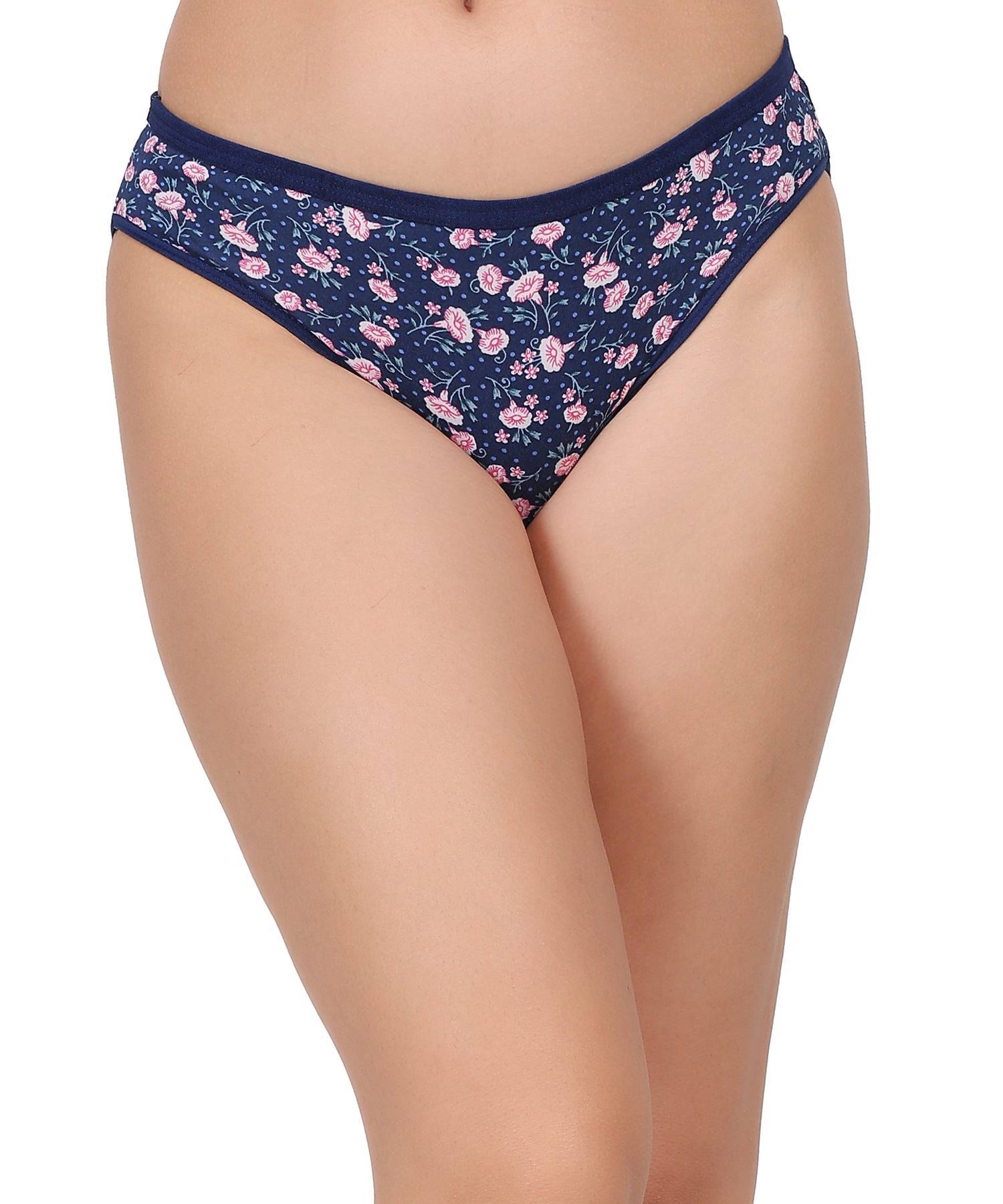 Yonika Komal Series – Blue - Printed Mid-Rise Panty