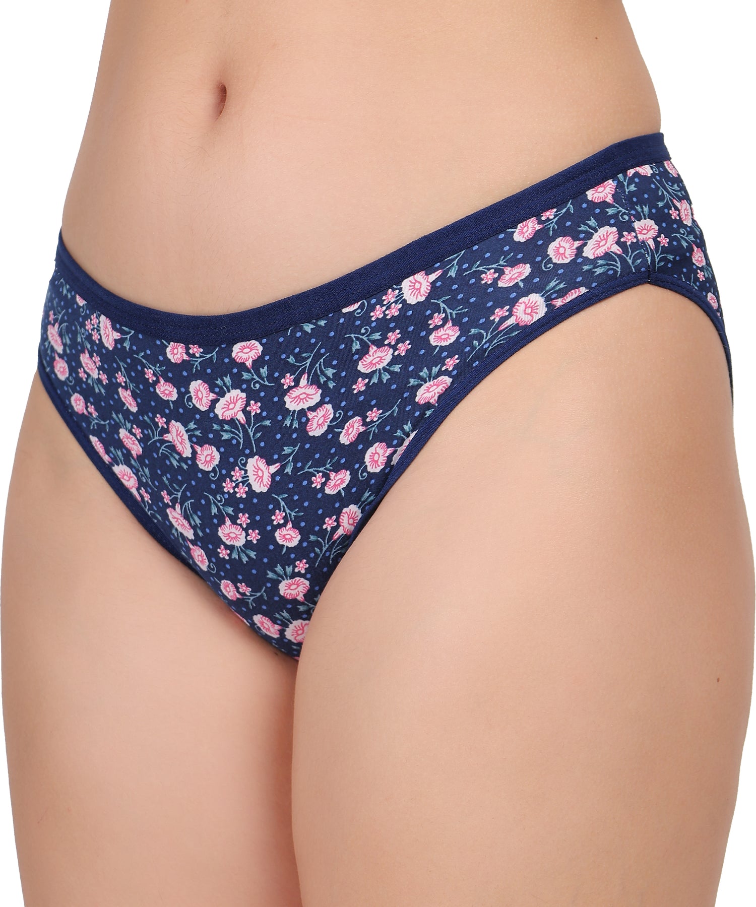 Yonika Komal Series – Blue - Printed Mid-Rise Panty