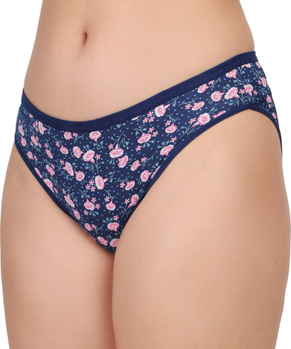 Yonika Komal Series – Blue - Printed Mid-Rise Panty