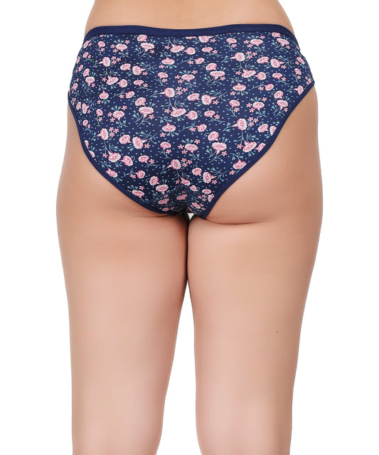 Yonika Komal Series – Blue - Printed Mid-Rise Panty