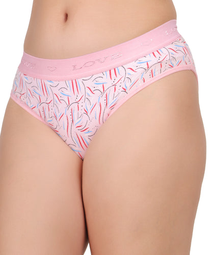 Yonika Love Printed Panties | Pack of 3 | Pink, Red &amp; Light Grey