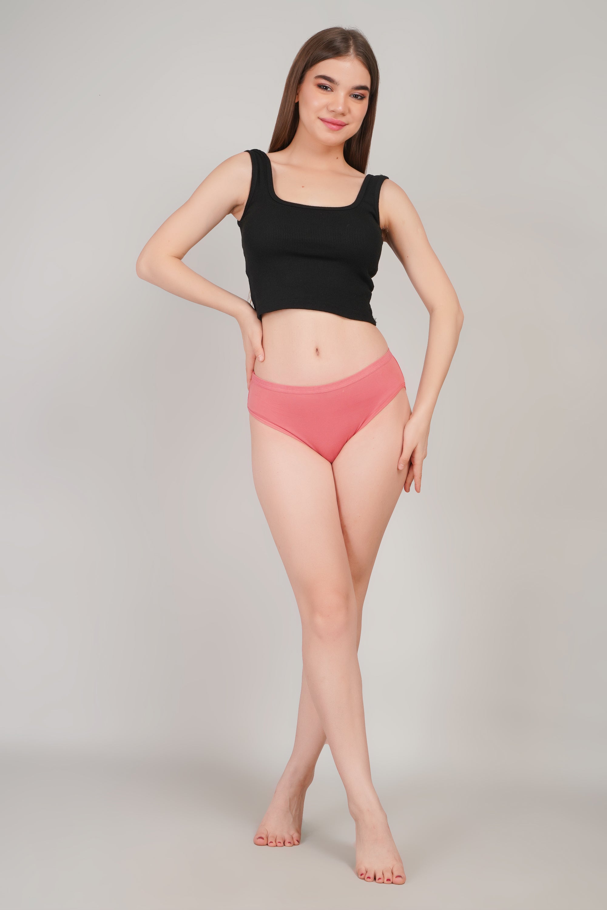INTIMORA Yonika Komal Pack of 7 Lycra Panties – Solid Mid Rise Stretch Fit (Assorted)