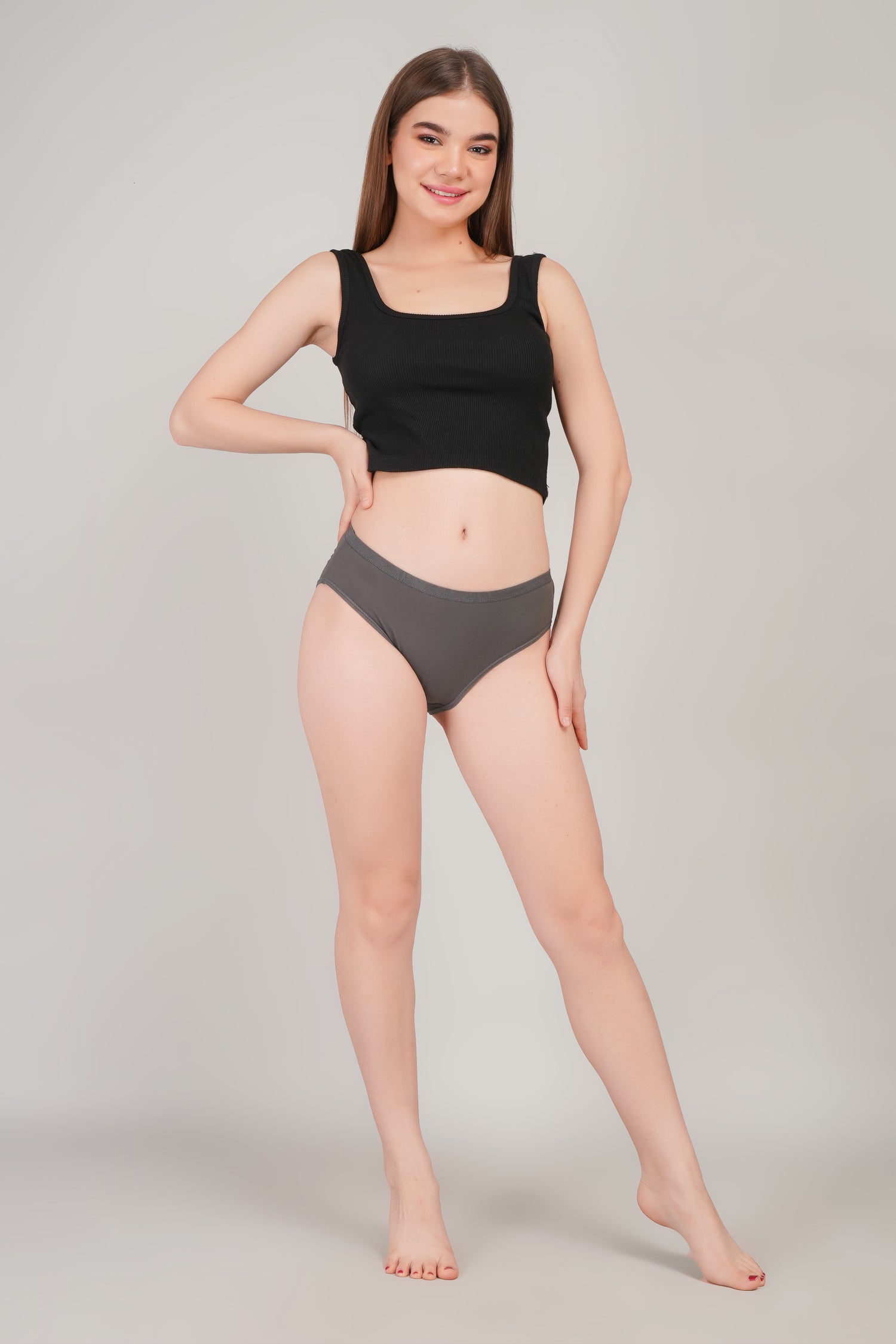 Yonika Komal Solid Panty – Grey - Everyday Comfort in Style