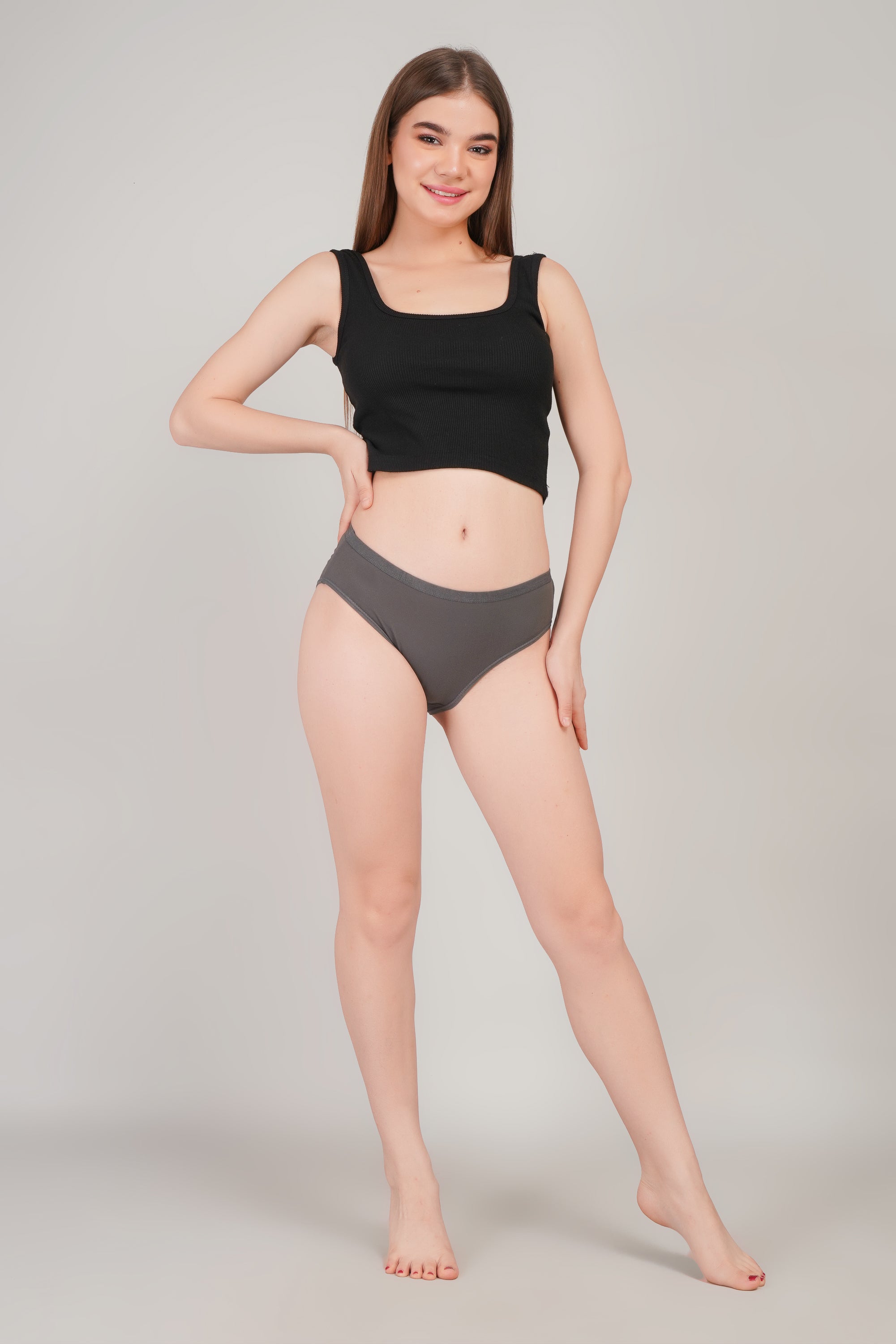 Yonika Komal Solid Panty – Grey - Everyday Comfort in Style