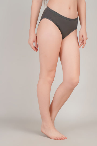 Yonika Komal Solid Lycra Panties – Pack of 3 (Dark Red, Grey &amp; Light Brown)