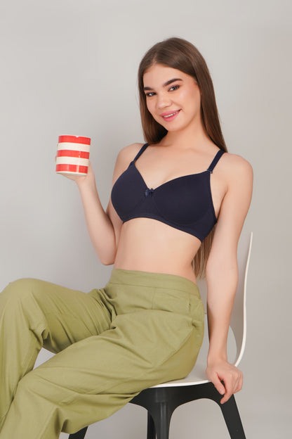 Pack of 2 Bra's - Beige & Navy Blue