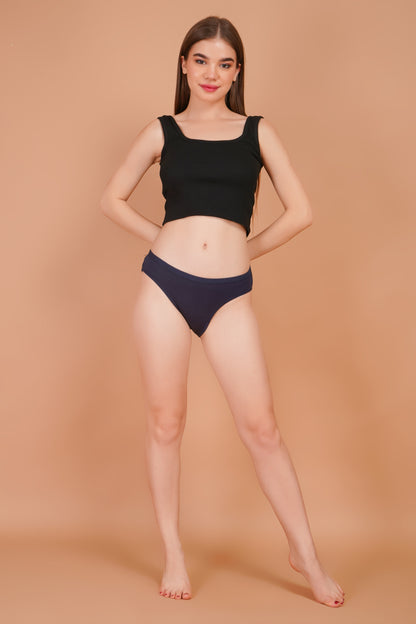 INTIMORA Yonika Komal Pack of 7 Lycra Panties – Solid Mid Rise Stretch Fit (Assorted)