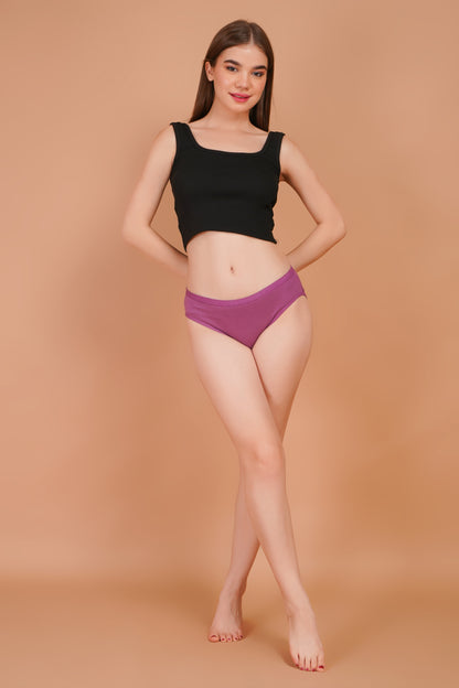 Yonika Komal Solid Panties Pack of 3 – Cotton &amp; Lycra Mid Rise | INTIMORA