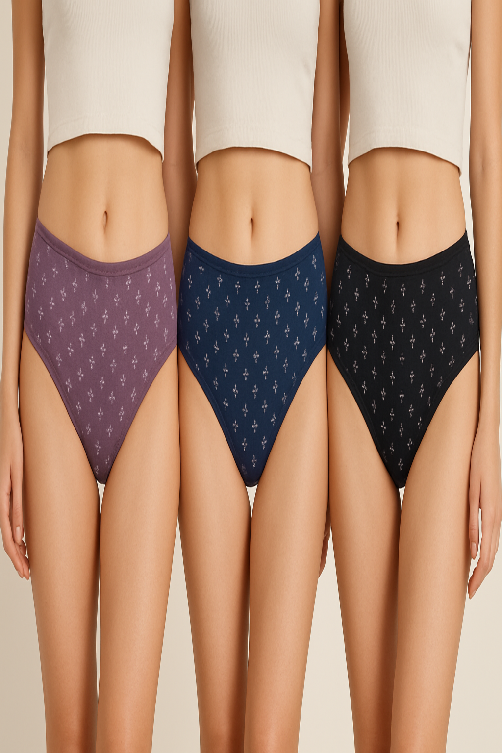 INTIMORA Yonika Komal Printed – Mid Rise Hosiery Panty (Pack of 2 | Assorted)